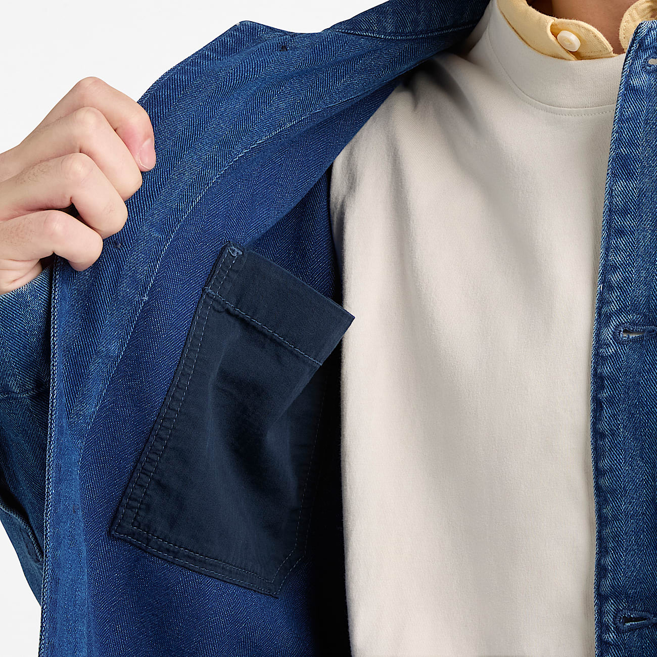 Kempshire Herringbone Denim Chore Jacket for Men in Dark Blue TBL Blue ALT3