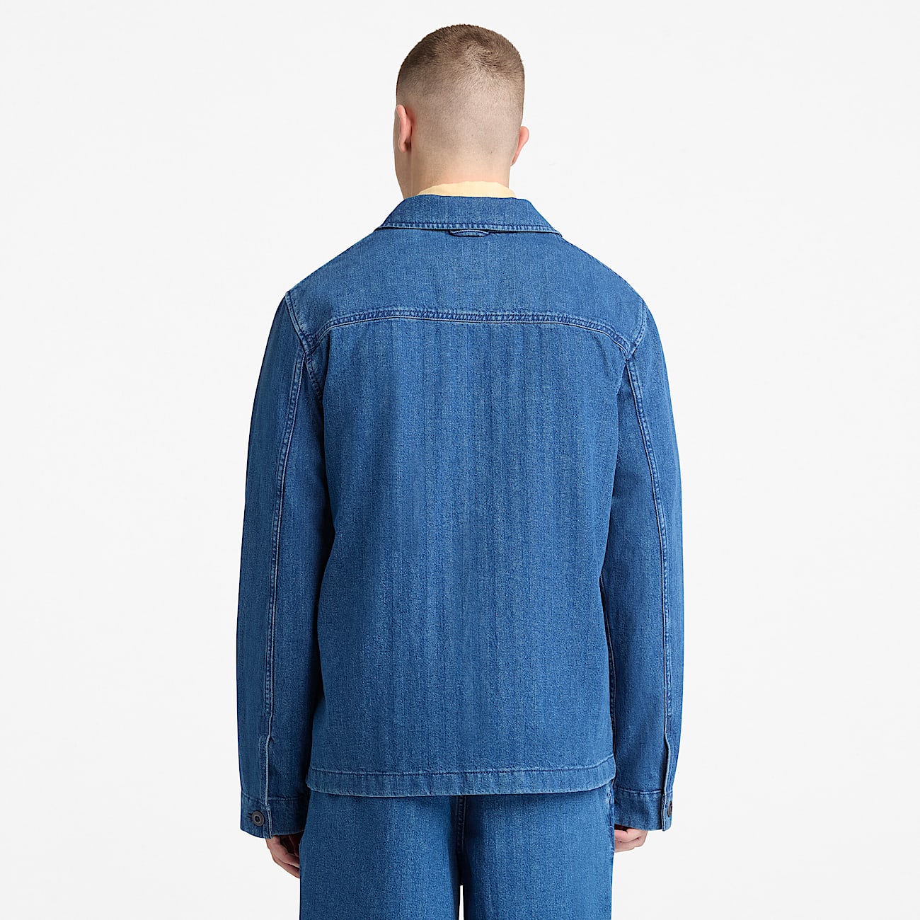 Kempshire Herringbone Denim Chore Jacket for Men in Dark Blue TBL Blue ALT8