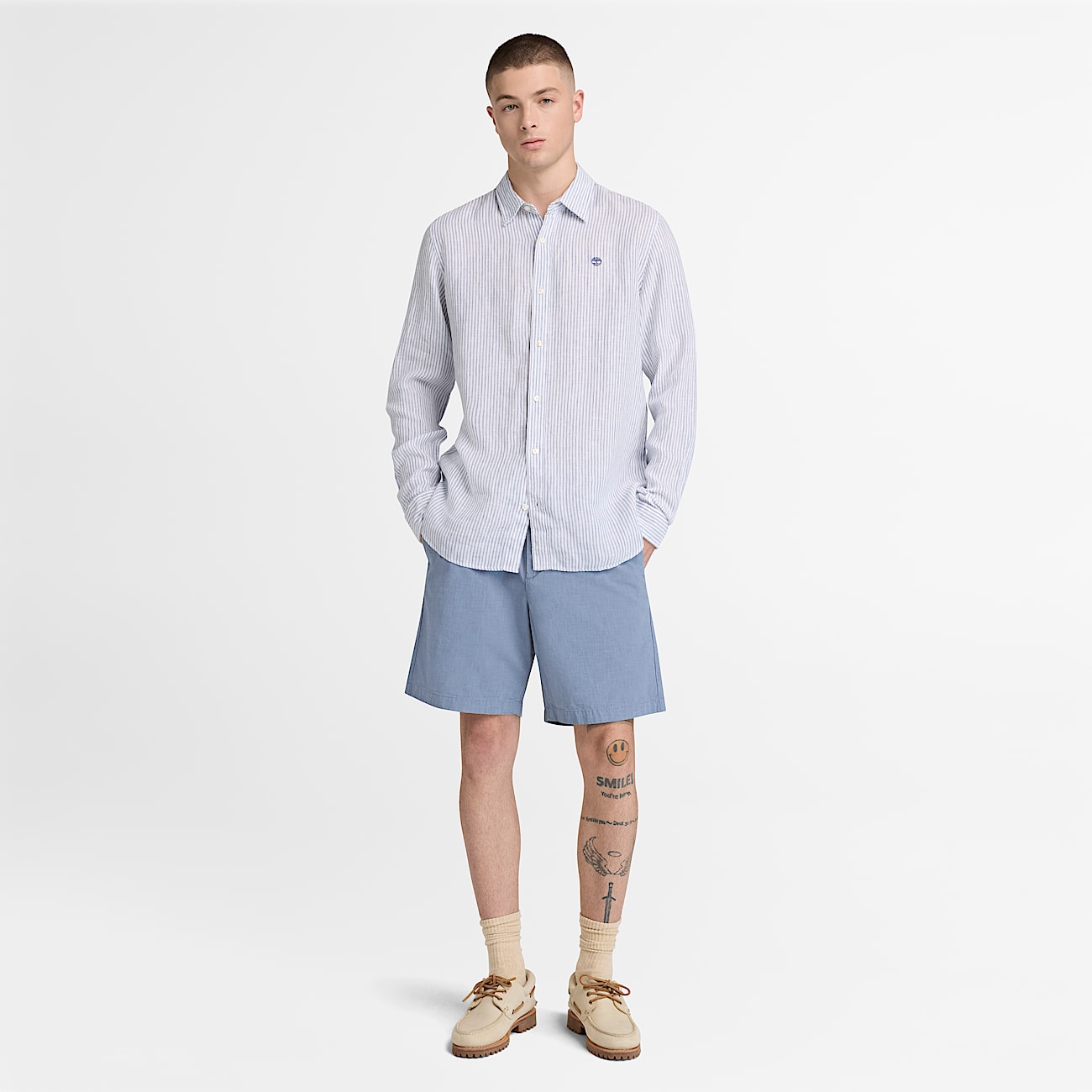 Claremont Cotton Short for Men in Dark Blue TBL Blue ALT2