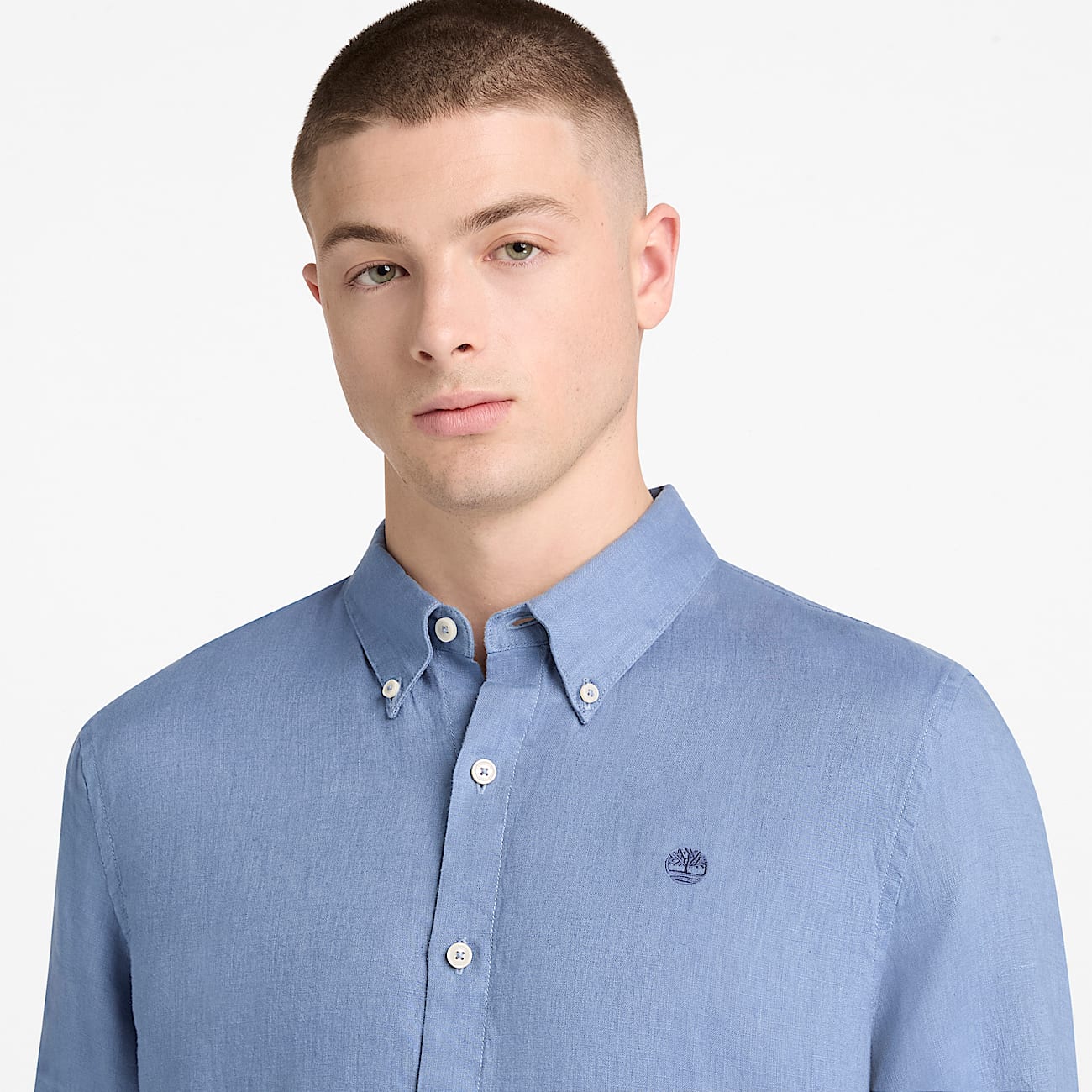 Mill Brook Linen Shirt for Men in Blue TBL Blue ALT3