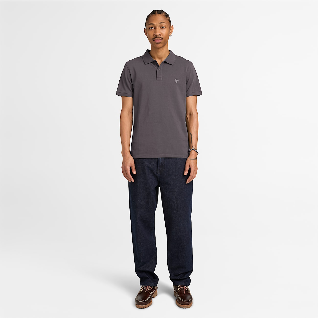 Millers River Short-Sleeve Stretch Polo for Men in Black - 3