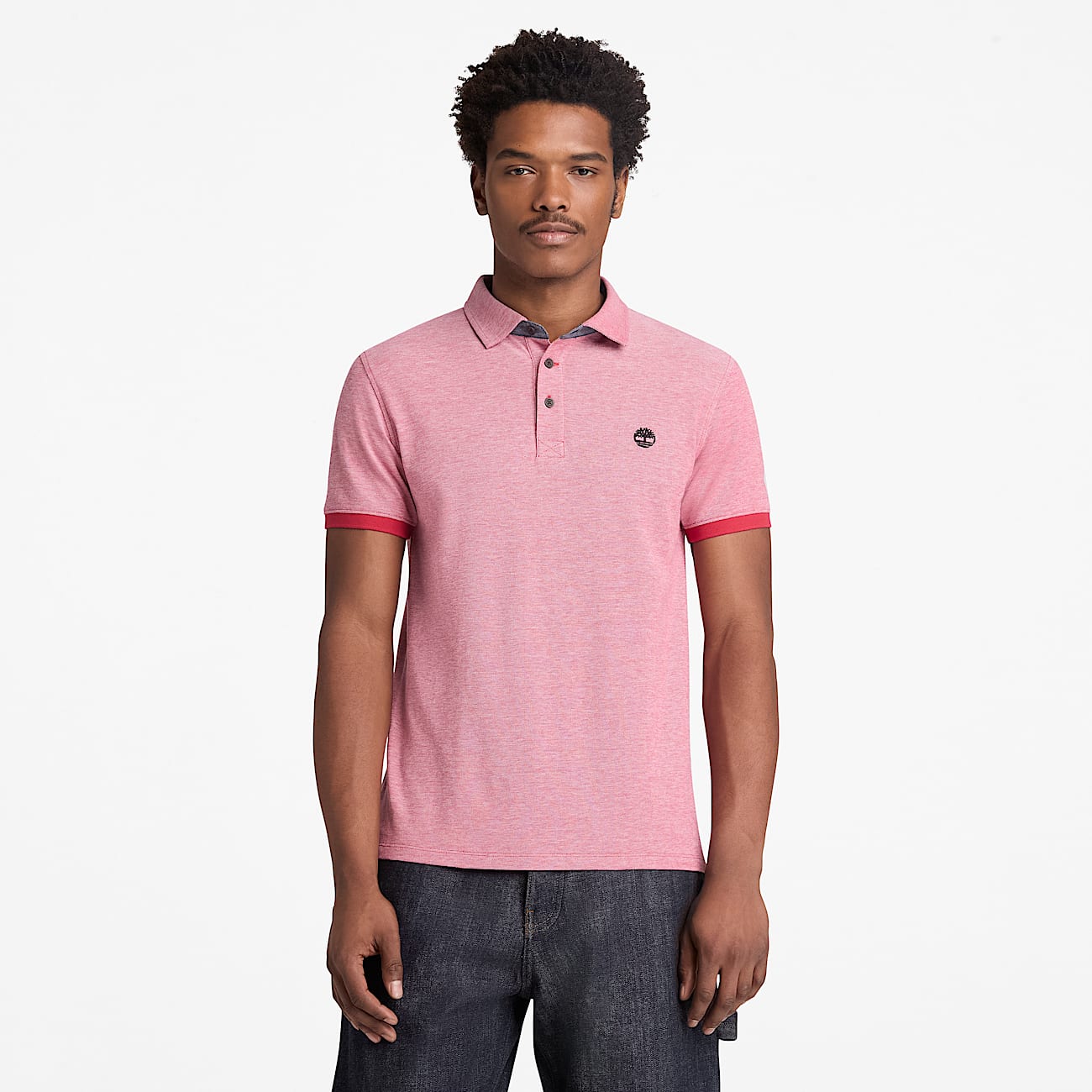 Kurzärmeliges Baboosic Brook Oxford-Polohemd für Herren in Rot - 2
