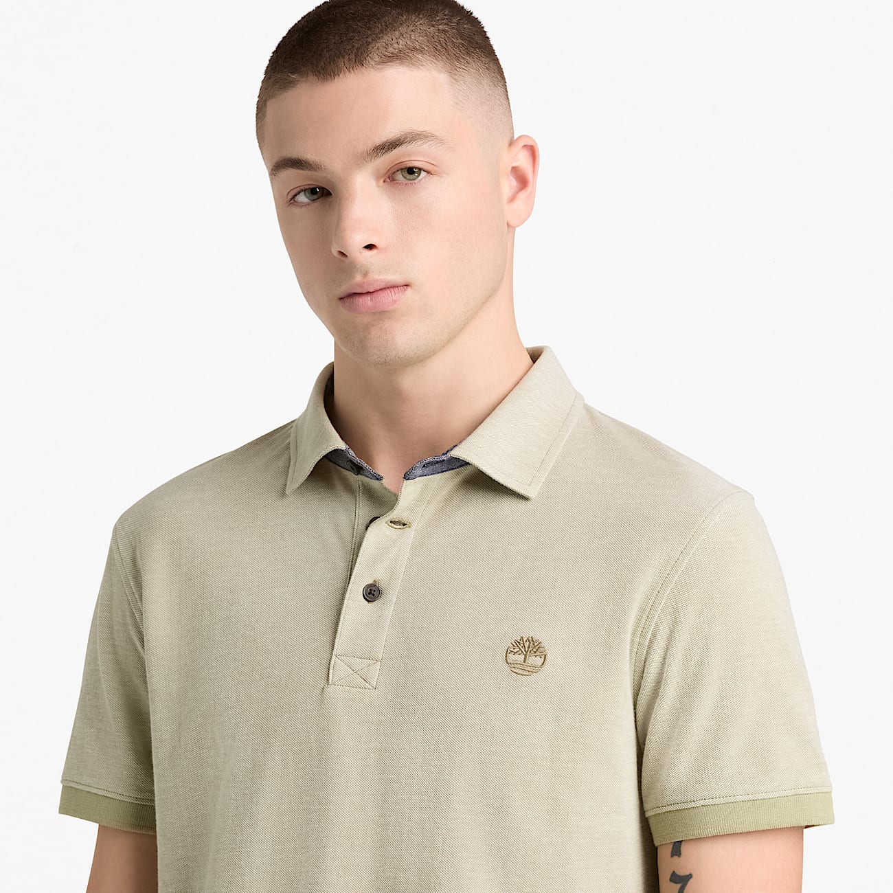 Kurzärmeliges Baboosic Brook Oxford-Polohemd für Herren in Grün - 4