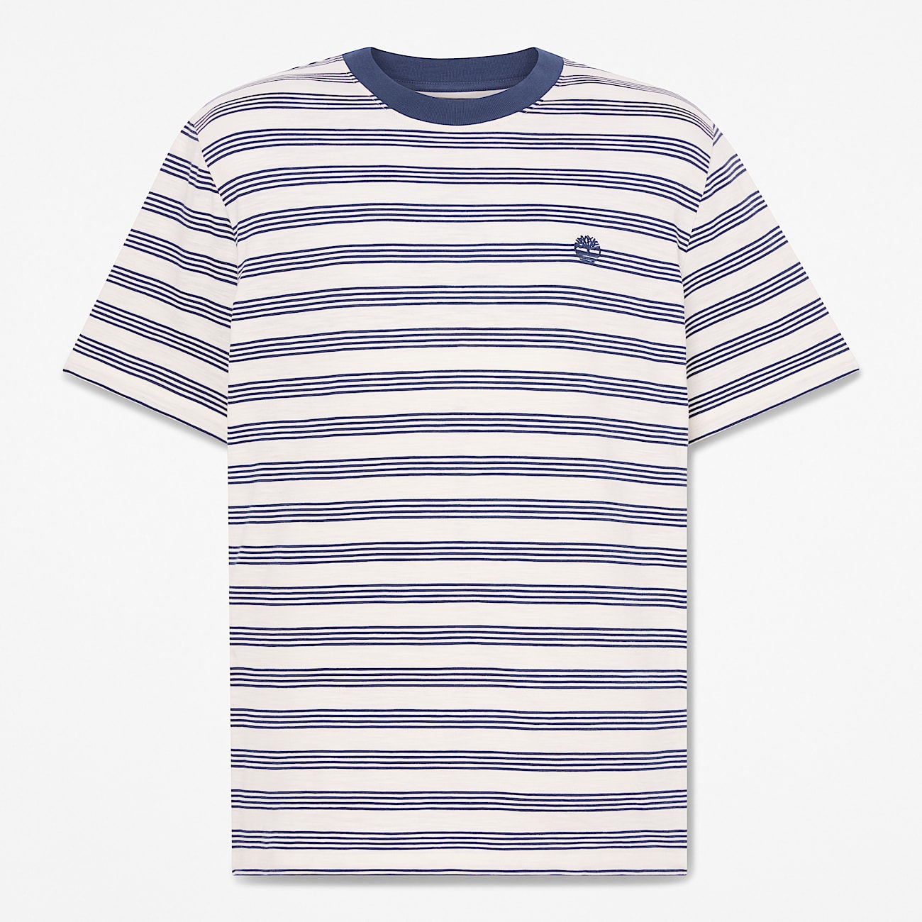 Striped ShortSleeve TShirt for Men in WhiteDark Blue TBL Blue HERO