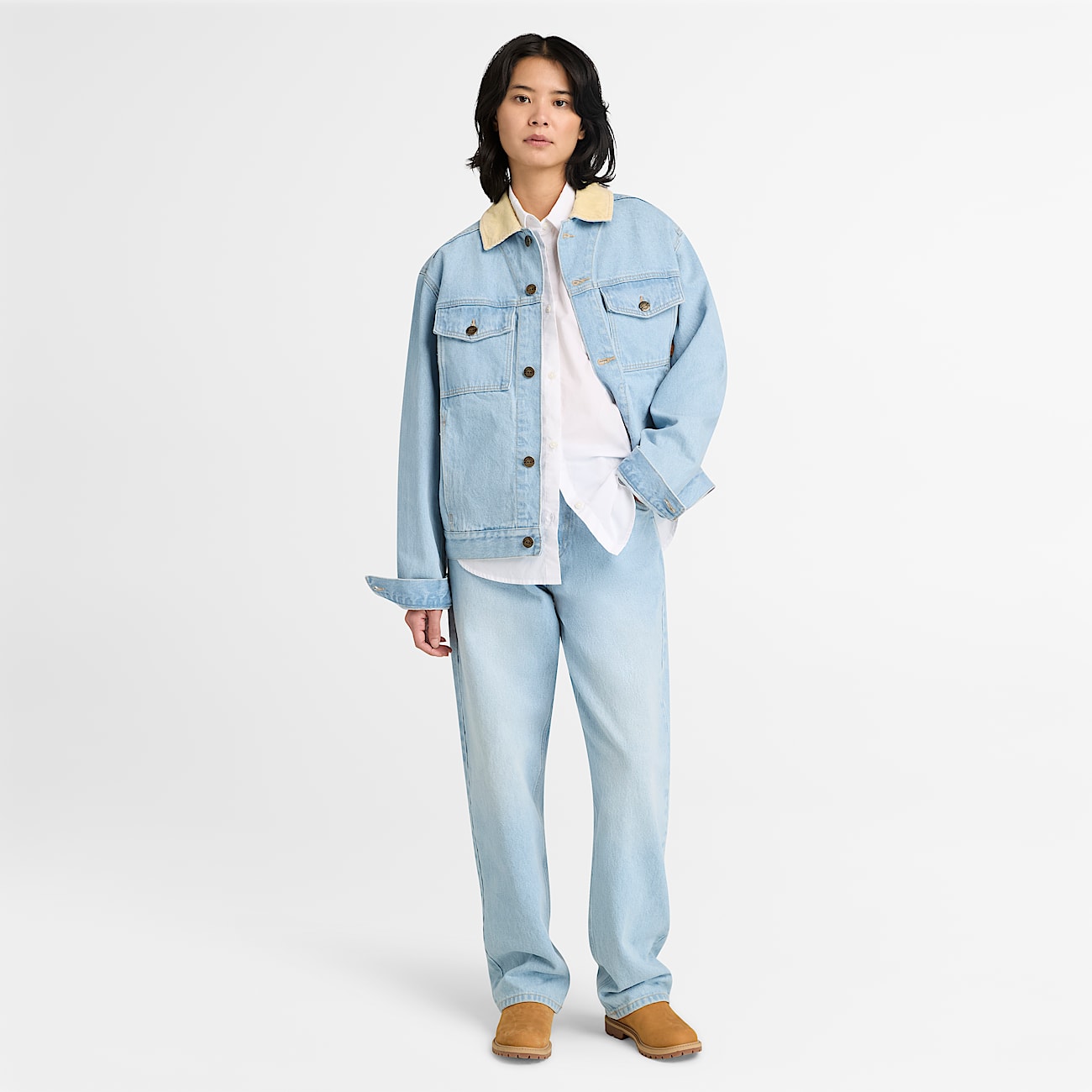 Camicia in Popeline a Maniche Lunghe da Donna in bianco - 3