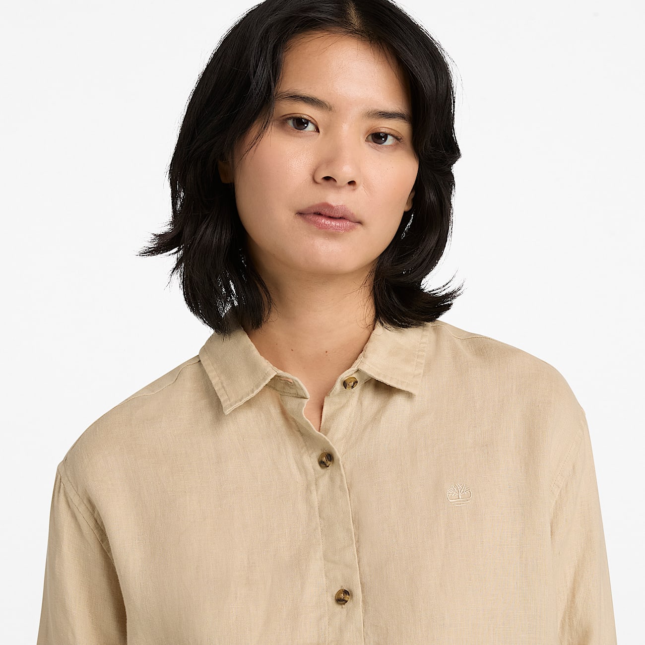 Langrmeliges Leinenhemd fr Damen in Beige TBL Beige ALT3