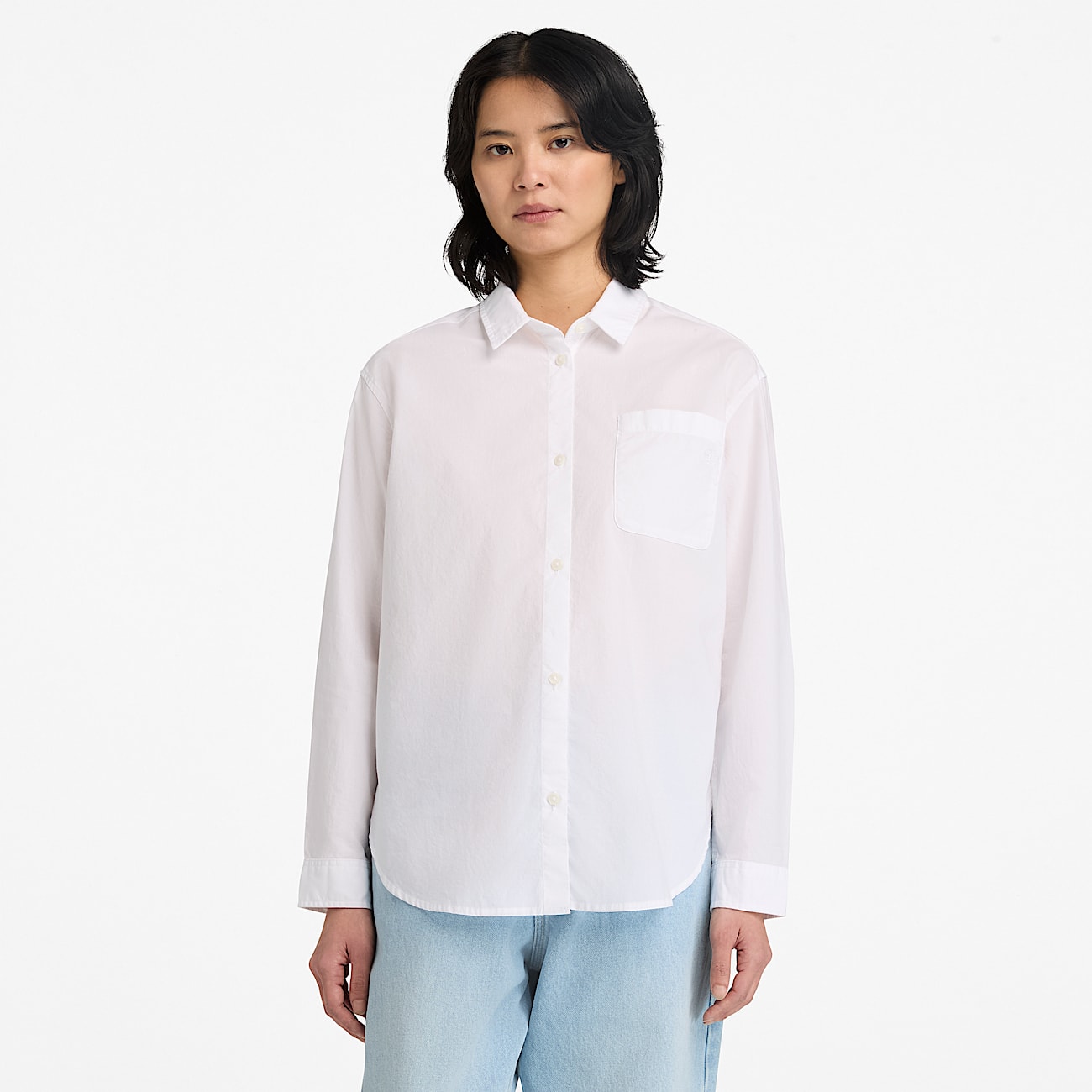 Camicia in Popeline a Maniche Lunghe da Donna in bianco - 2