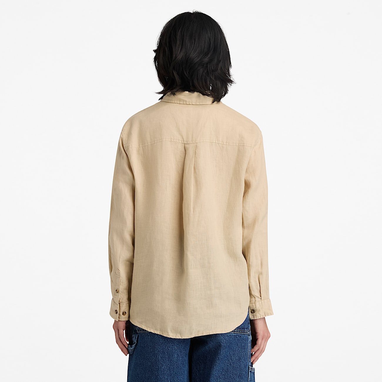 Camicia in Lino a Maniche Lunghe da Donna in beige - 5