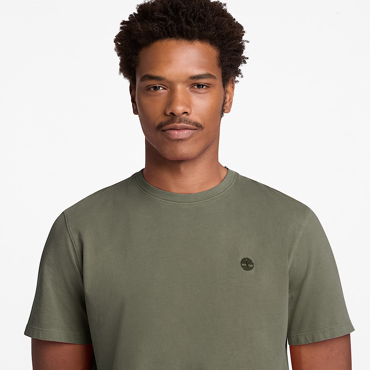 T-shirt a Maniche Corte Tinta in Capo Dunstan River da Uomo in verde - 4