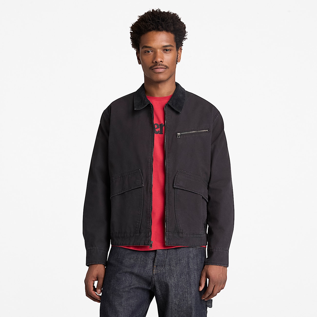 Strafford Washed Canvas Jacket for Men in Black - 2