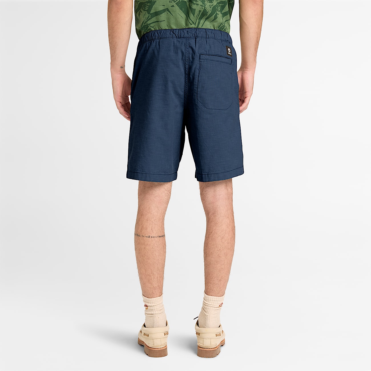 Short van licht katoen voor heren in donkerblauw TBL blauw ALT8