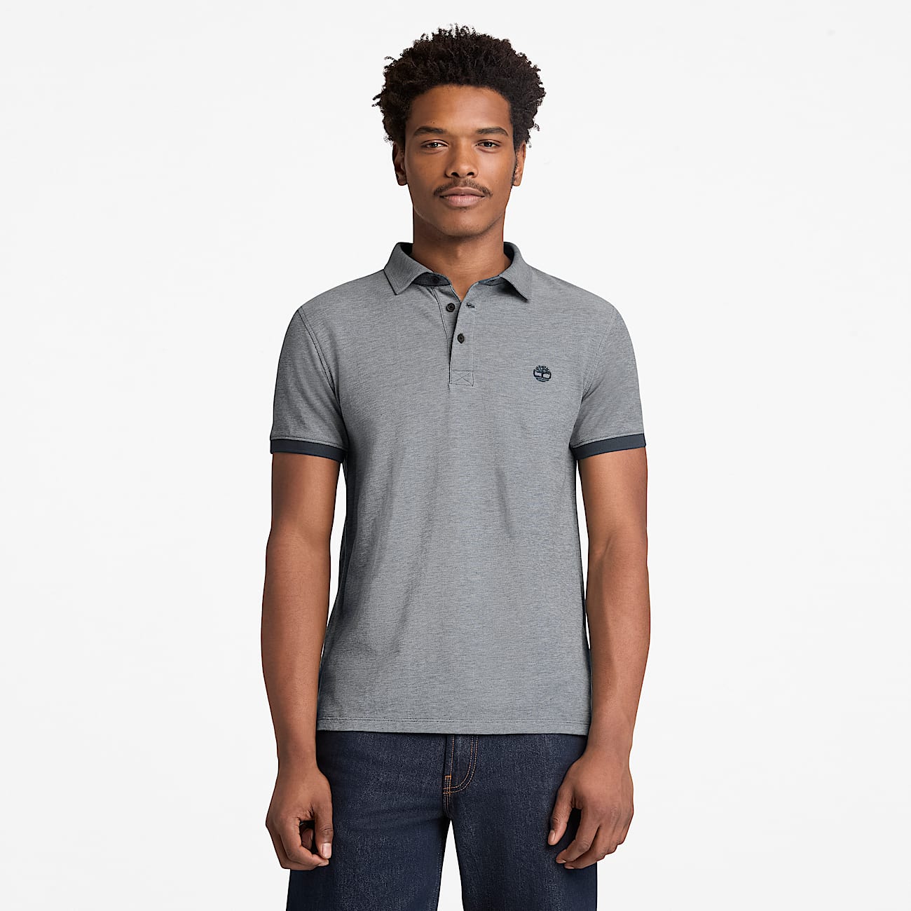 Polo Oxford  manches courtes Baboosic Brook pour homme en bleu fonc TBL bleu ALT1