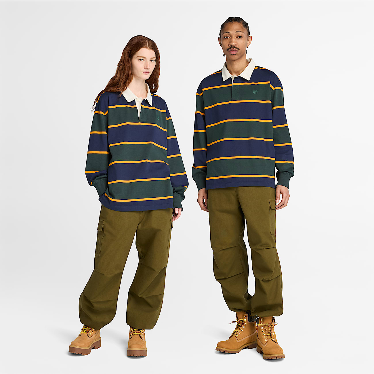 Polo de rugby unisexe en bleu foncvert fonc TBL bleu ALT1