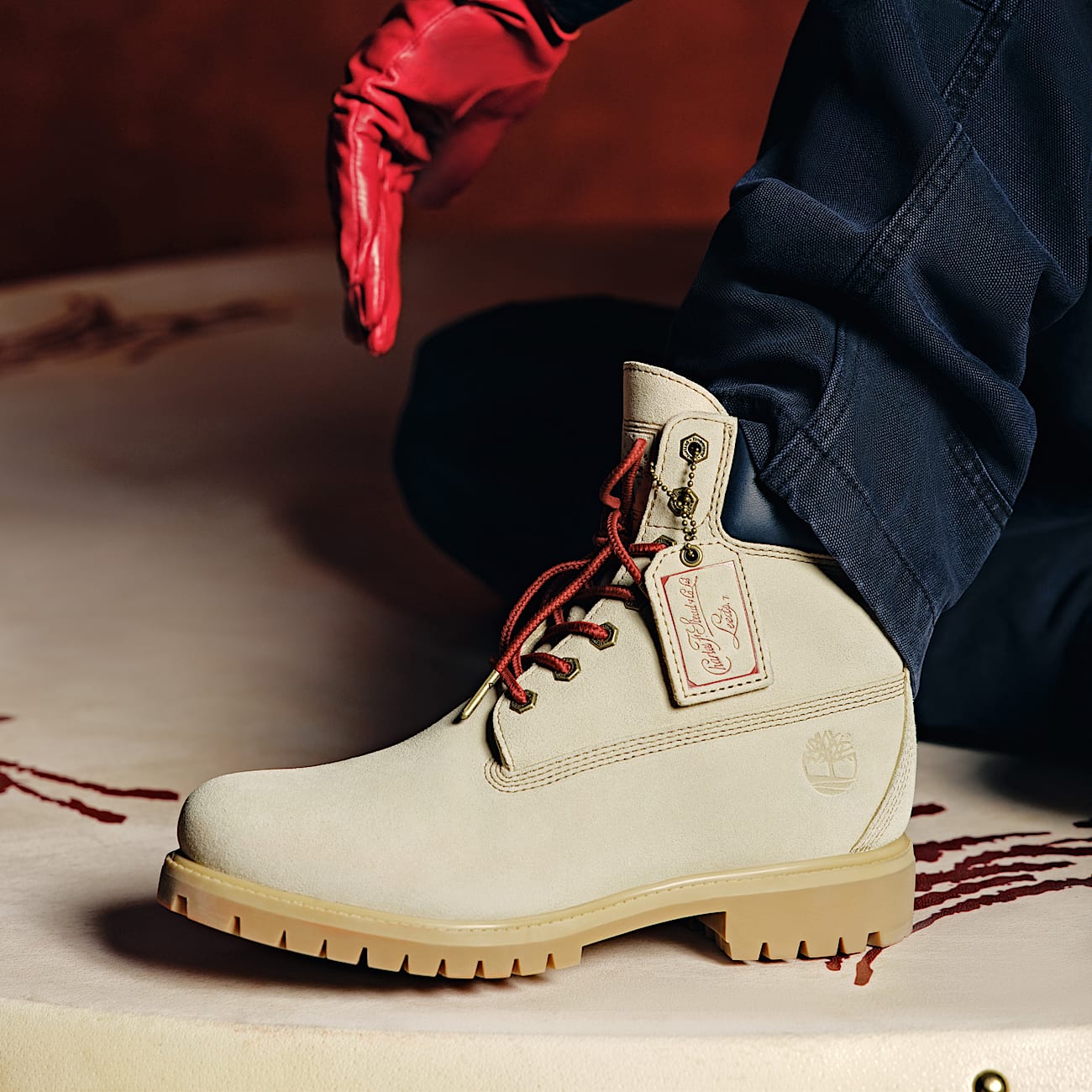 Timberland Year of the Horse Premium 6Inch Waterproof Boot for Men in Light BeigeDark Blue TBL Beige MKTG2