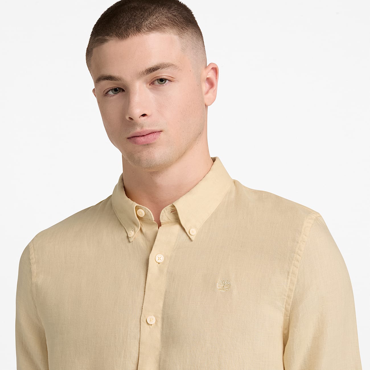 Camisa de Linho Mill Brook para Homem em bege TBL bege ALT3