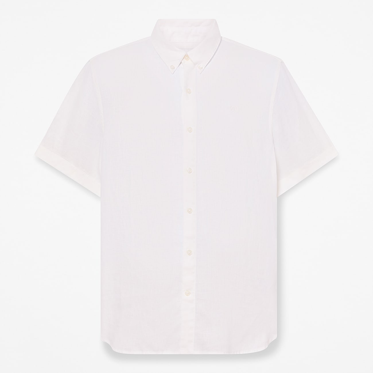 Camisa de lino de manga corta Mill Brook para hombre en blanco TBL blanco HERO