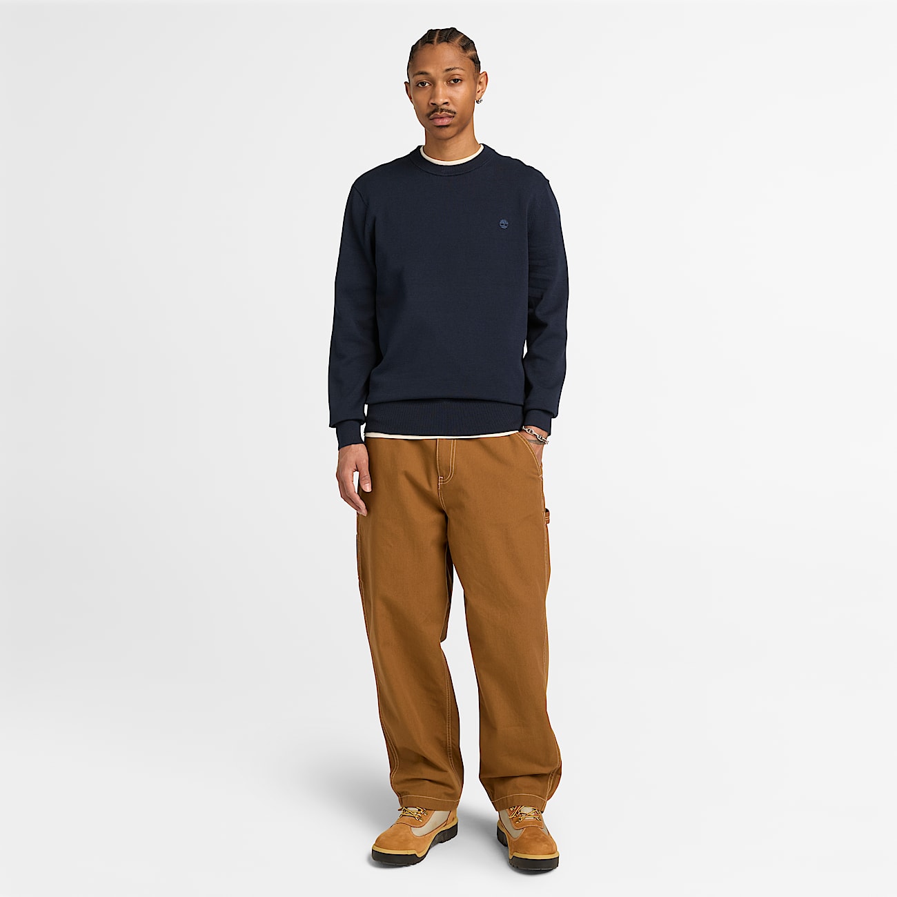 Williams River Cotton Jumper for Men in Dark Blue TBL Blue ALT2