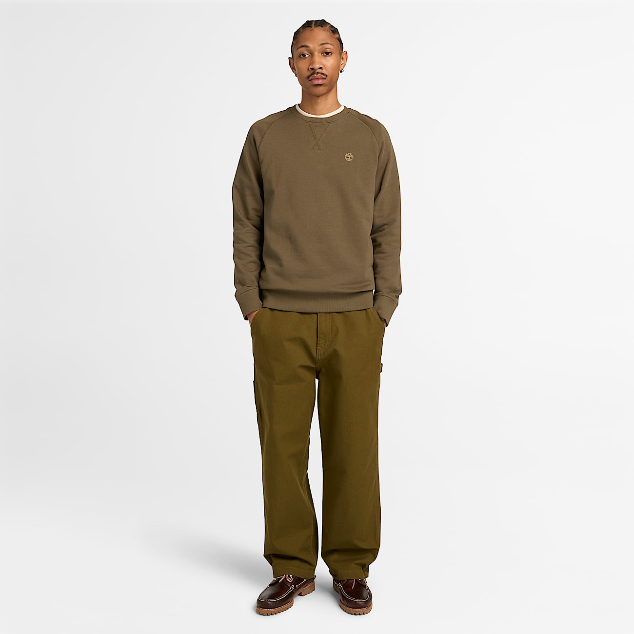 Exeter River Crewneck Sweatshirt for Men in GreenBrown TBL Green ALT2