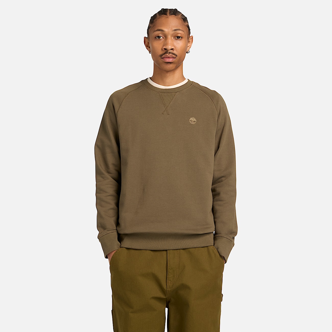 Exeter River Crewneck Sweatshirt for Men in GreenBrown TBL Green ALT1