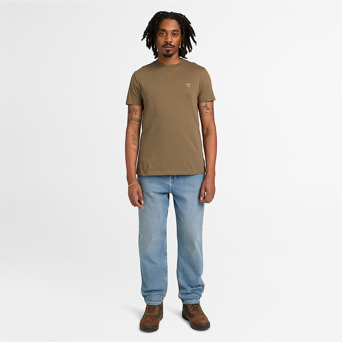 Dunstan River KurzarmTShirt fr Herren in GrnBraun TBL Grn ALT2