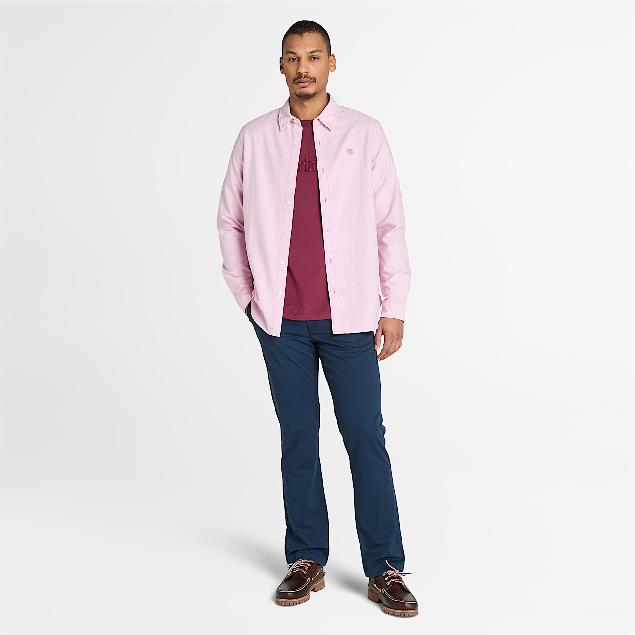 Tshirt de manga curta Hampton para Homem em burgundi TBL burgundi ALT2