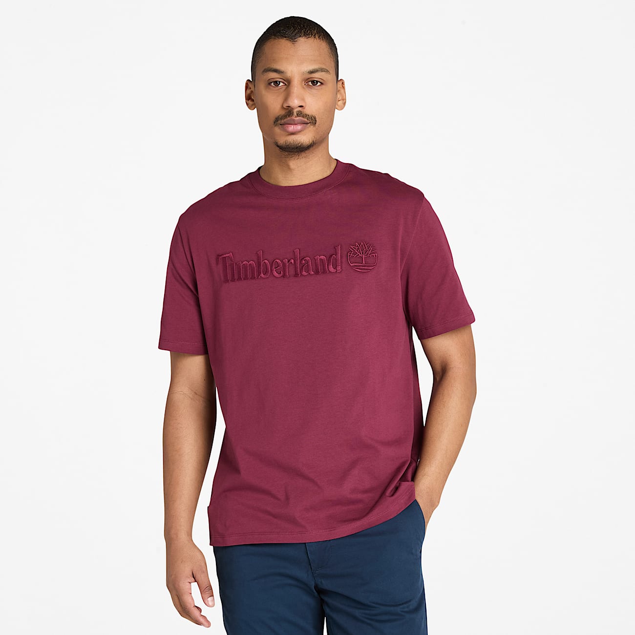 Tshirt de manga curta Hampton para Homem em burgundi TBL burgundi ALT1