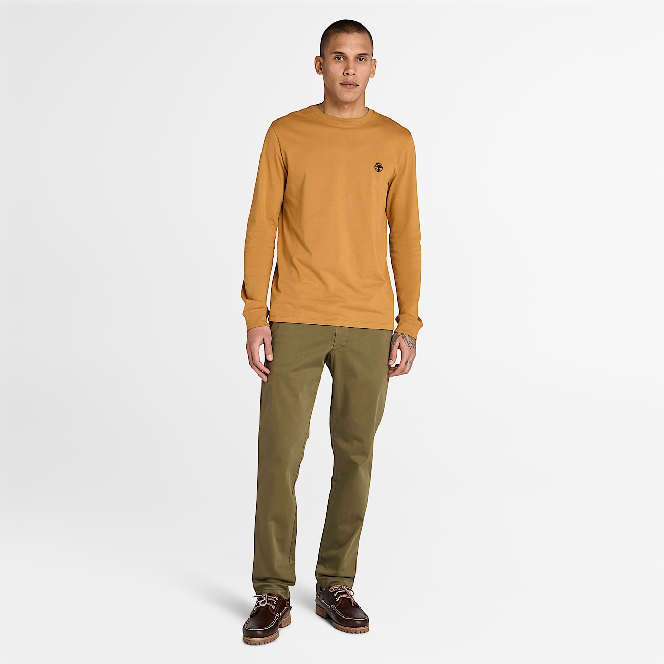 Dunstan River Tshirt met lange mouwen voor heren in Geel TBL geel ALT2