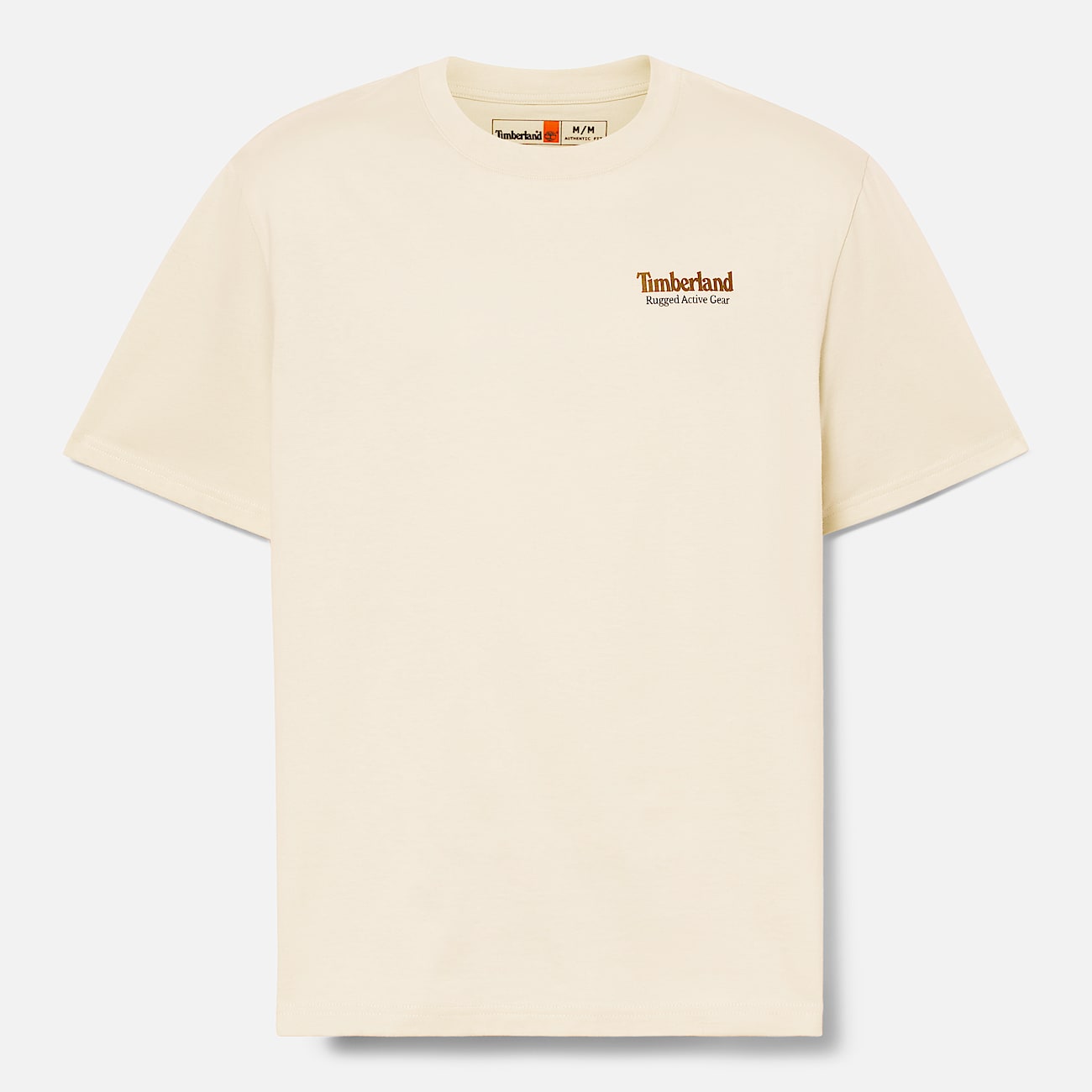 Rugged Active Gear Back Graphic T-shirt for Men in Beige/Dark Green