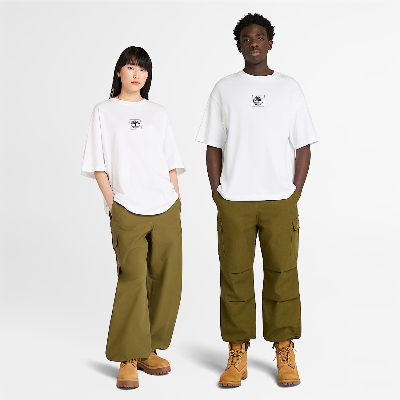 Tshirt grfica de manga curta Building Blocks em branco TBL branco ALT1