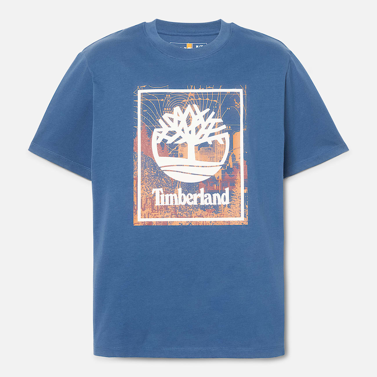 Front Seasonal Stack Logo Graphic TShirt for Men in Dark Blue TBL Blue HERO