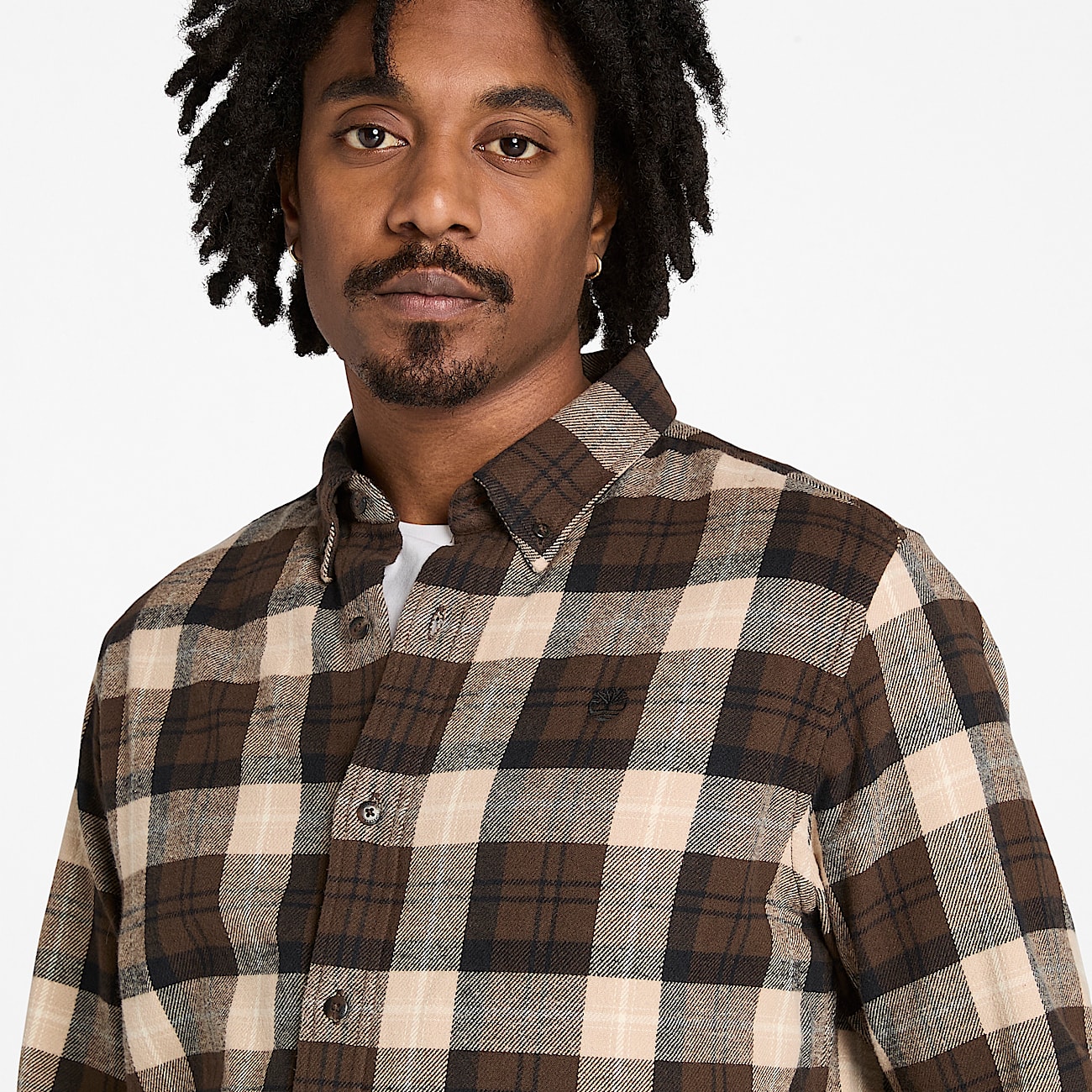 Checked Flannel Shirt for Men in Brown TBL Brown ALT3