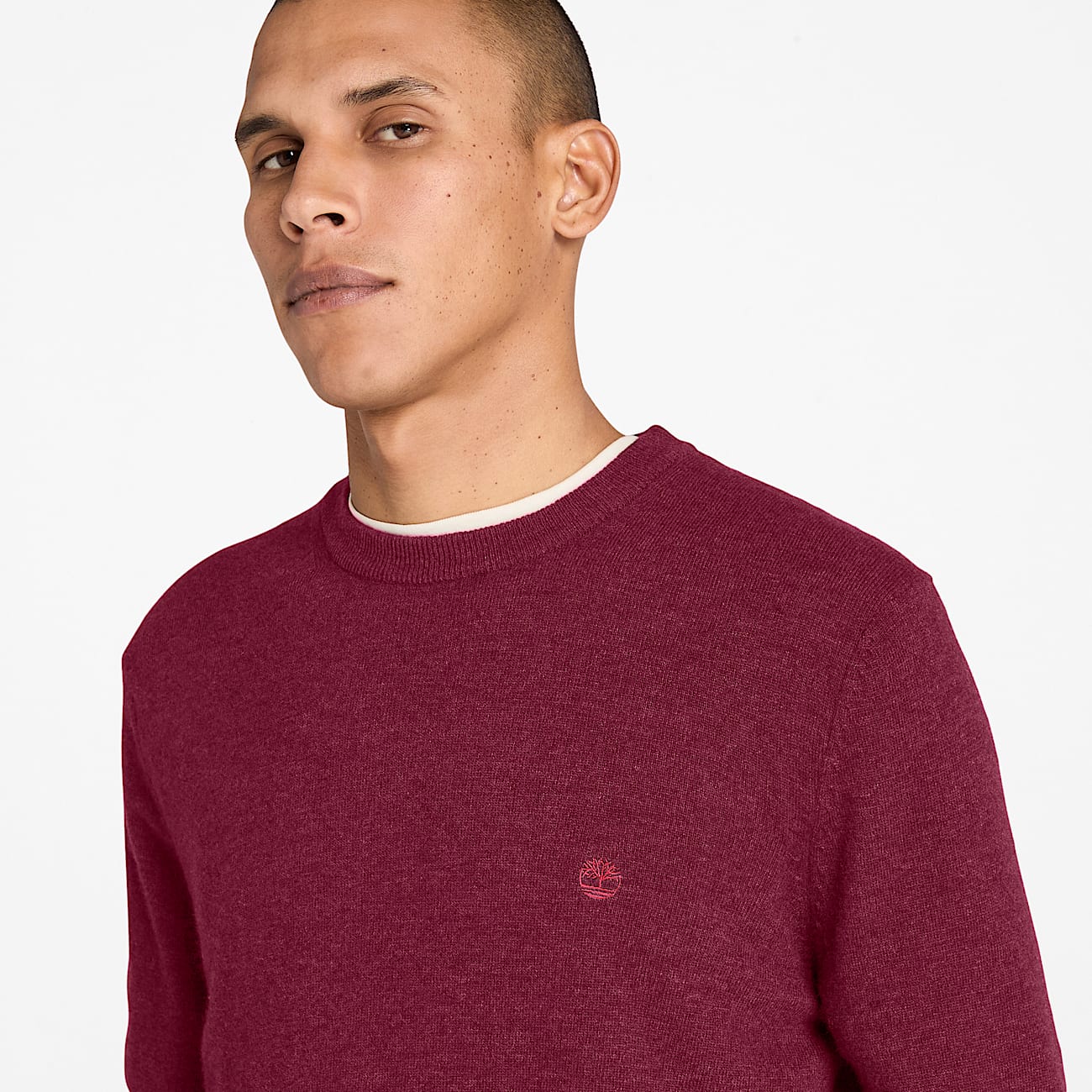 Timberland Cohas Brook Merino Crewneck Jumper for Men in Burgundy TBL Burgundy ALT3
