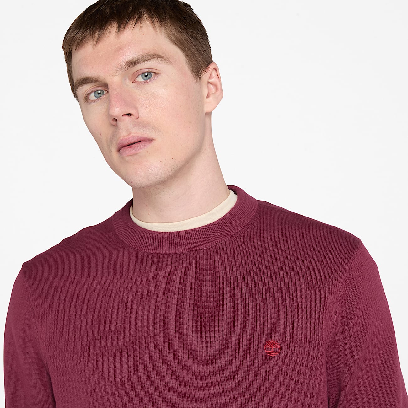 Camisola de Algodo Williams River para Homem em burgundi TBL burgundi ALT3