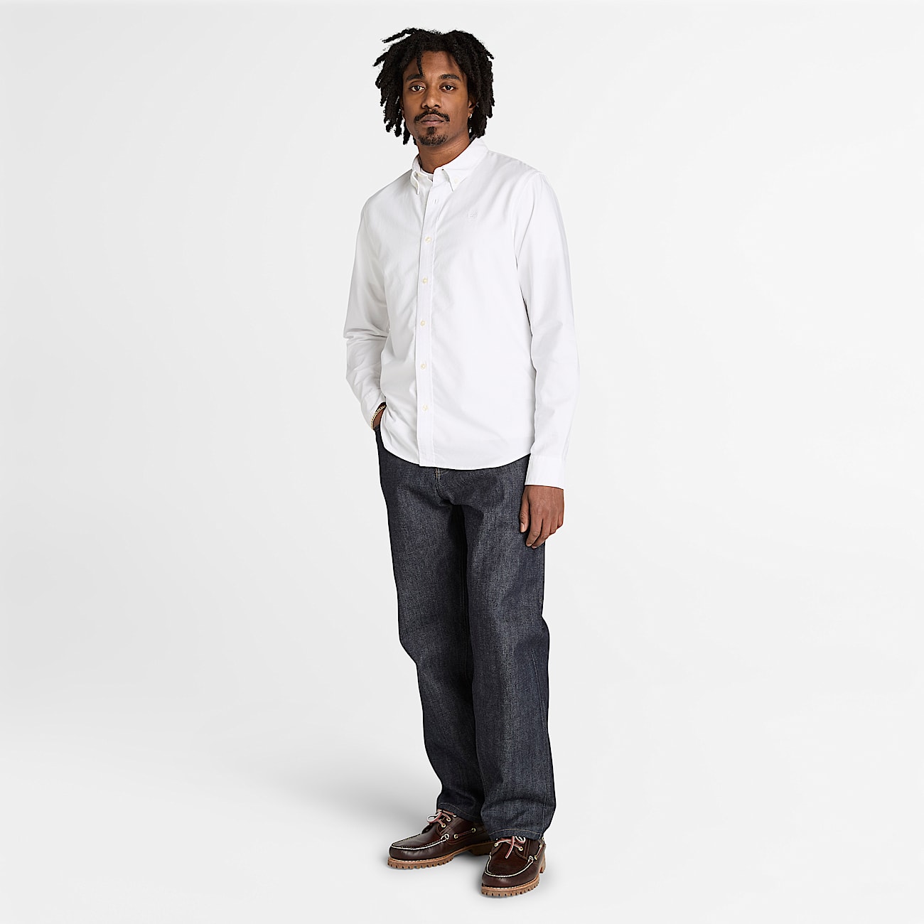 Oxford Shirt for Men in White TBL White ALT2