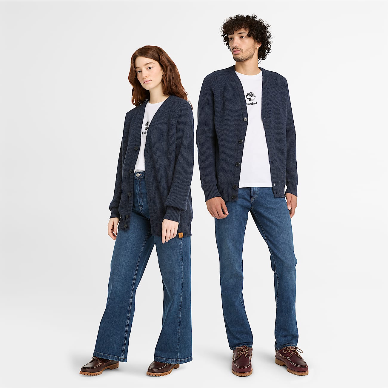 All Gender Phillips Brook Raglan Sleeve Cardigan Jumper in Dark Blue TBL Blue ALT1