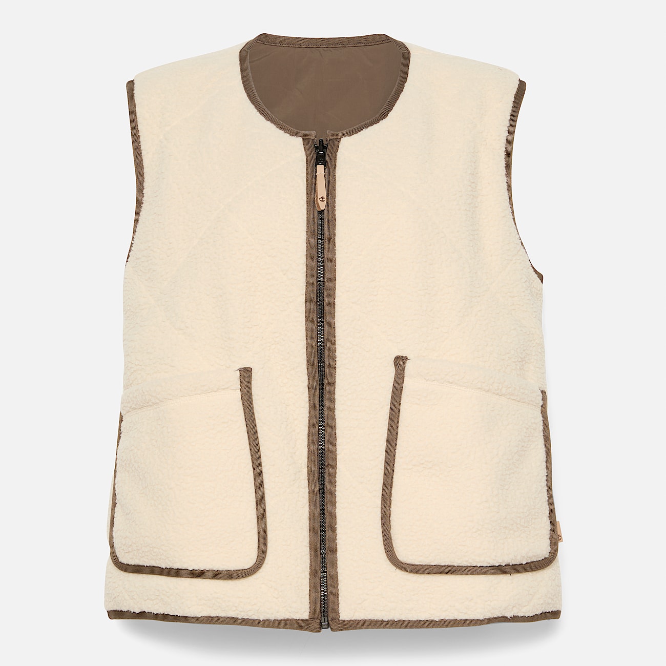 Bodywarmer van hoogpolig fleece voor dames in beige TBL beige HERO