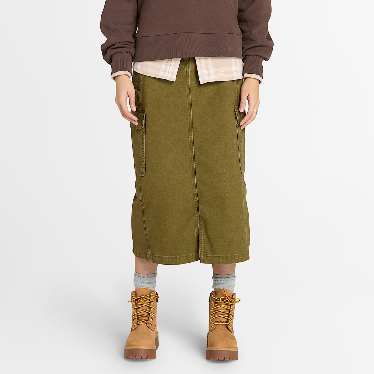 Gonna Cargo da Donna in verde scuro TBL verde ALT1