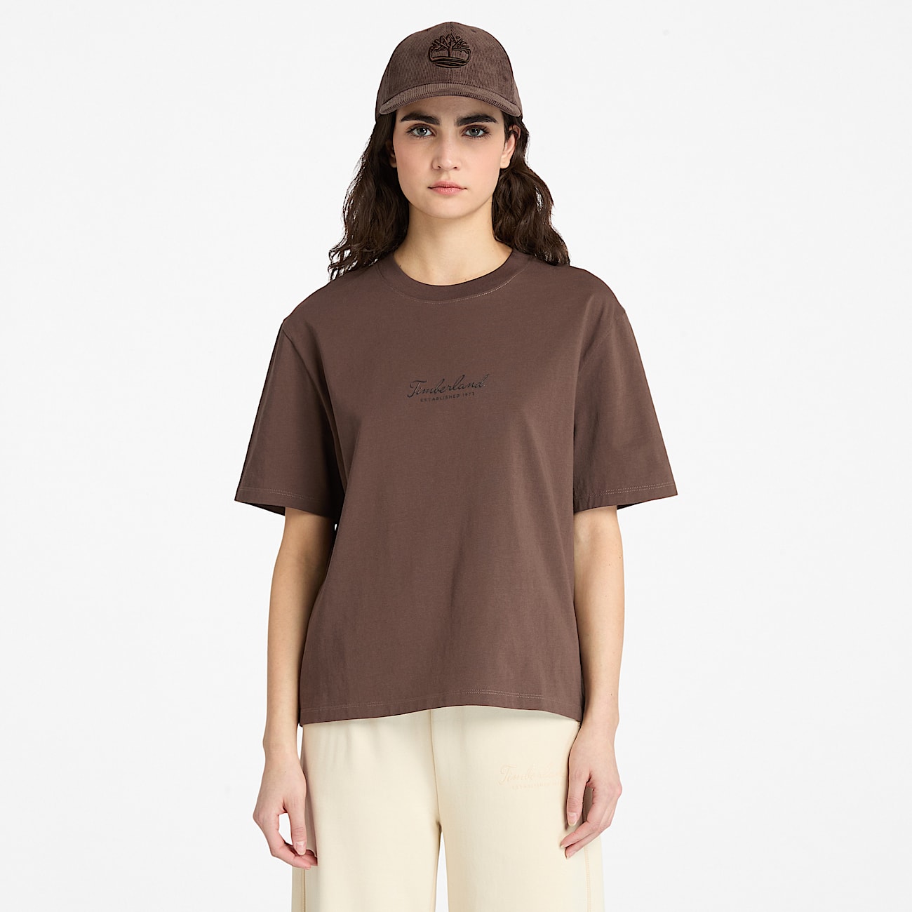 T shirt A Maniche Corte Lush Comfort Da Donna In Marrone T shirt A Maniche Corte Lush Comfort Da Donna In Marrone