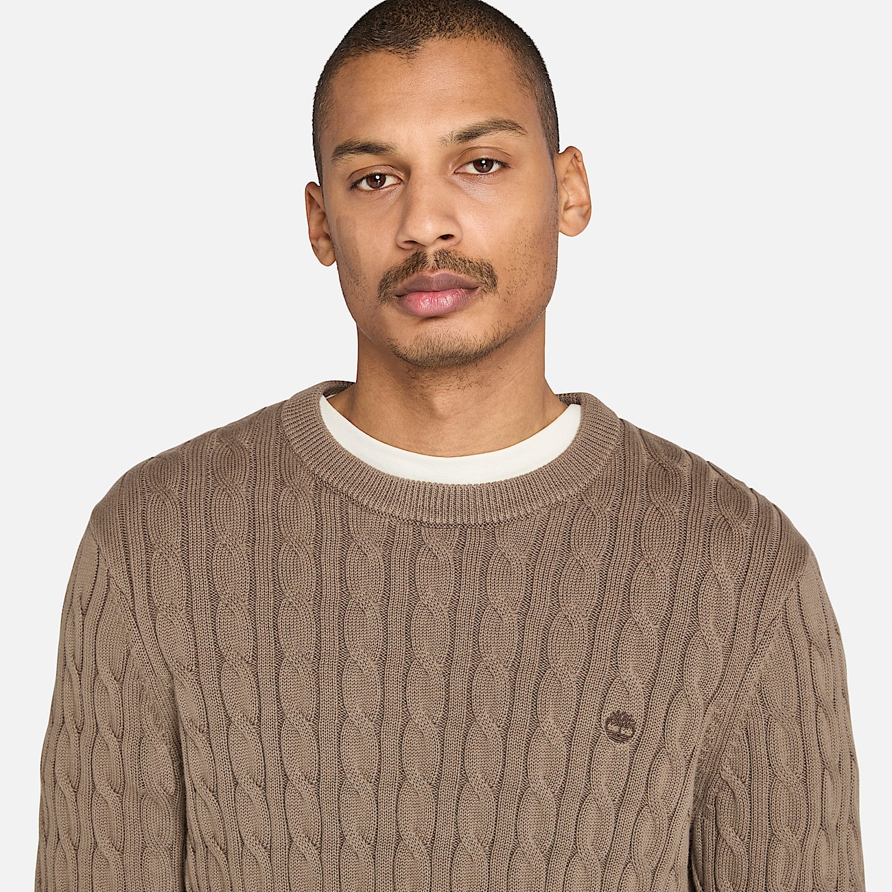 Williams River Crewneck Cableknit Jumper for Men in Brown TBL Brown ALT3