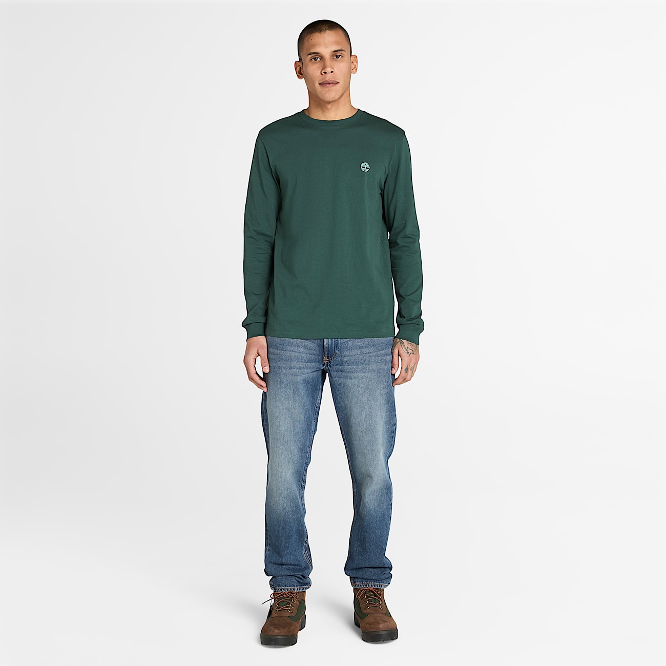 Tshirt a Maniche Lunghe Dunstan River da Uomo in verde scuro TBL verde ALT2