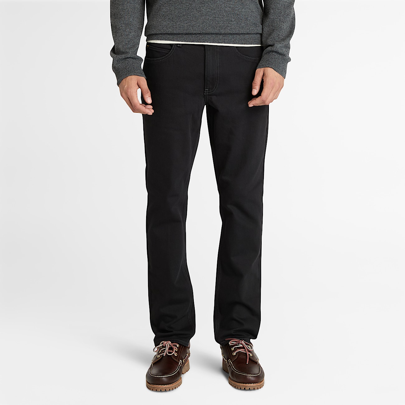 Calas de Ganga Preta com Lavagem e 5 Bolsos Sandown para Homem em preto TBL preto ALT1