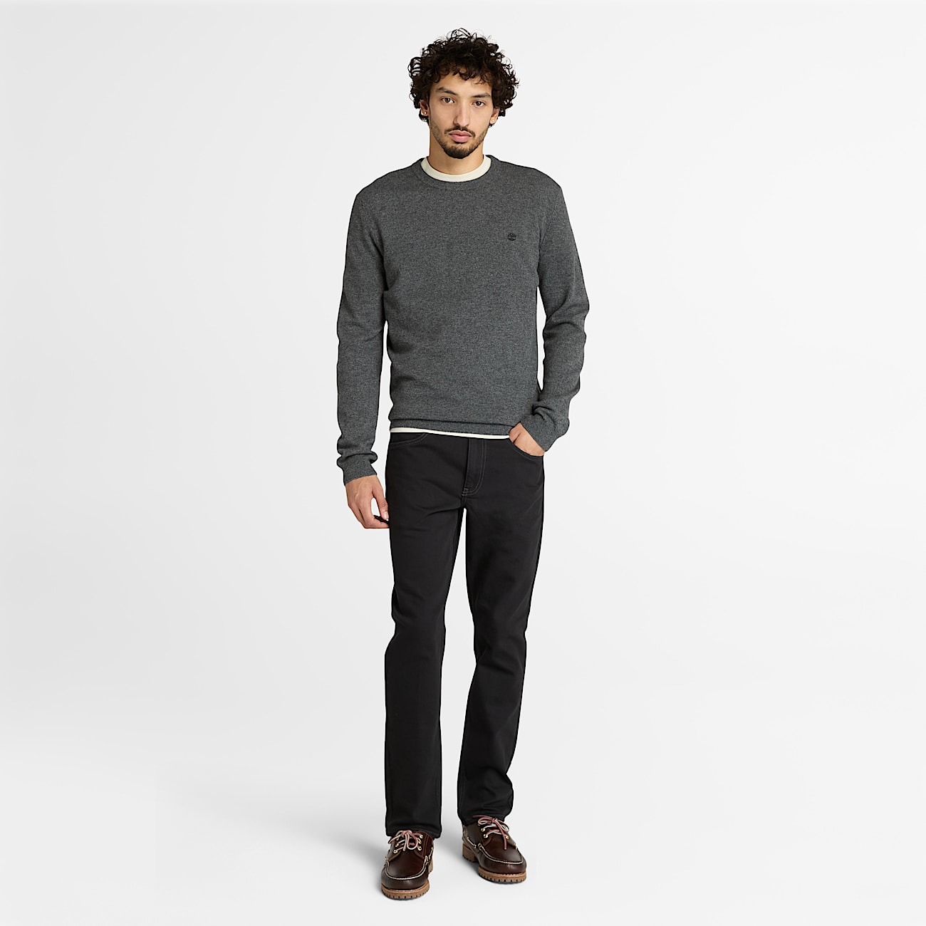 Calas de Ganga Preta com Lavagem e 5 Bolsos Sandown para Homem em preto TBL preto ALT2