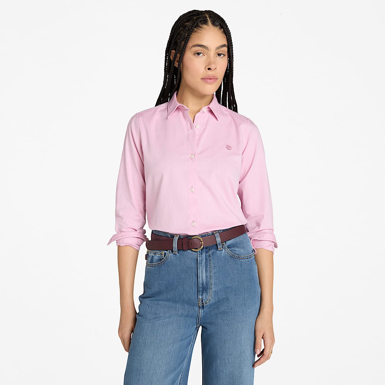 Timberland Oxford LongSleeve Shirt for Women in Pink TBL Pink ALT1