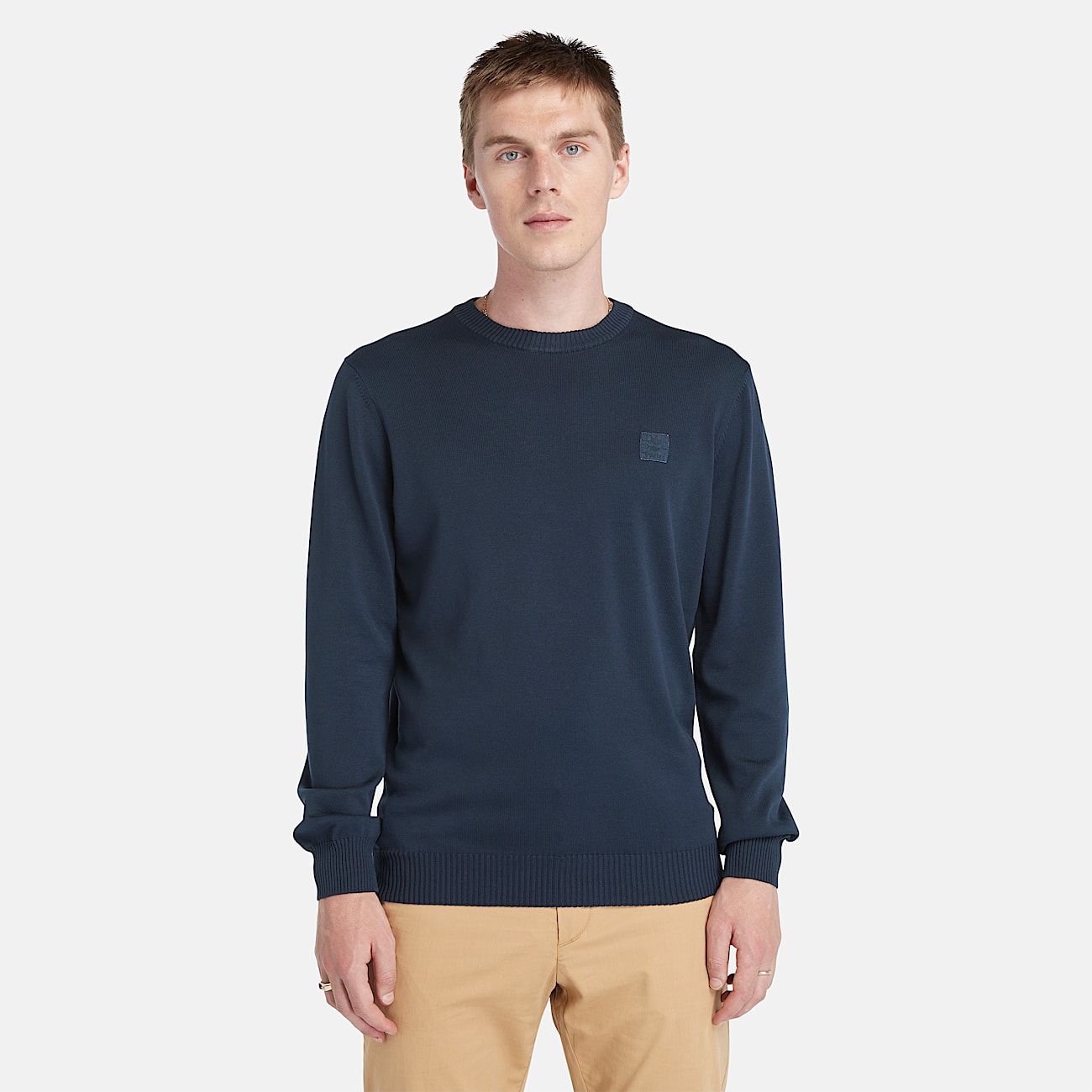 Merrymack River Garment Dyed Jumper for Men in Blue TBL Bl ALT1