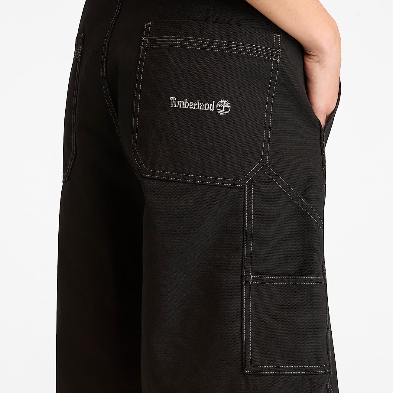 All Gender CarpenterShorts aus gewaschenem DuckCanvas in Schwarz TBL Schwarz ALT4