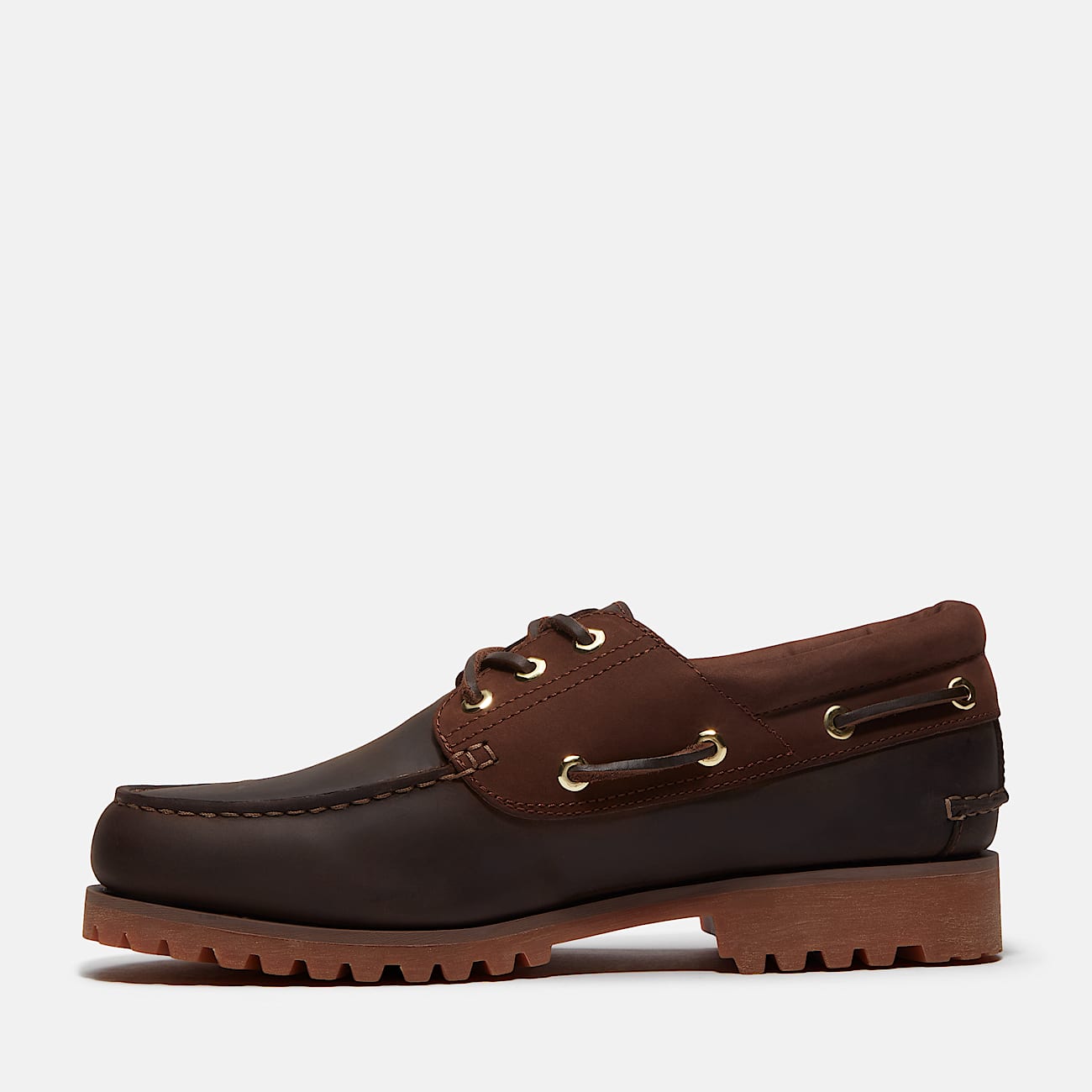 Timberland® Authentic 3-Eye Boat Shoe for Men in Dark Brown