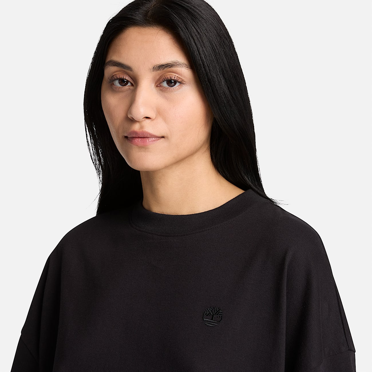 Tshirt Grande de Manga Curta Dunstan para Mulher em preto TBL preto ALT3