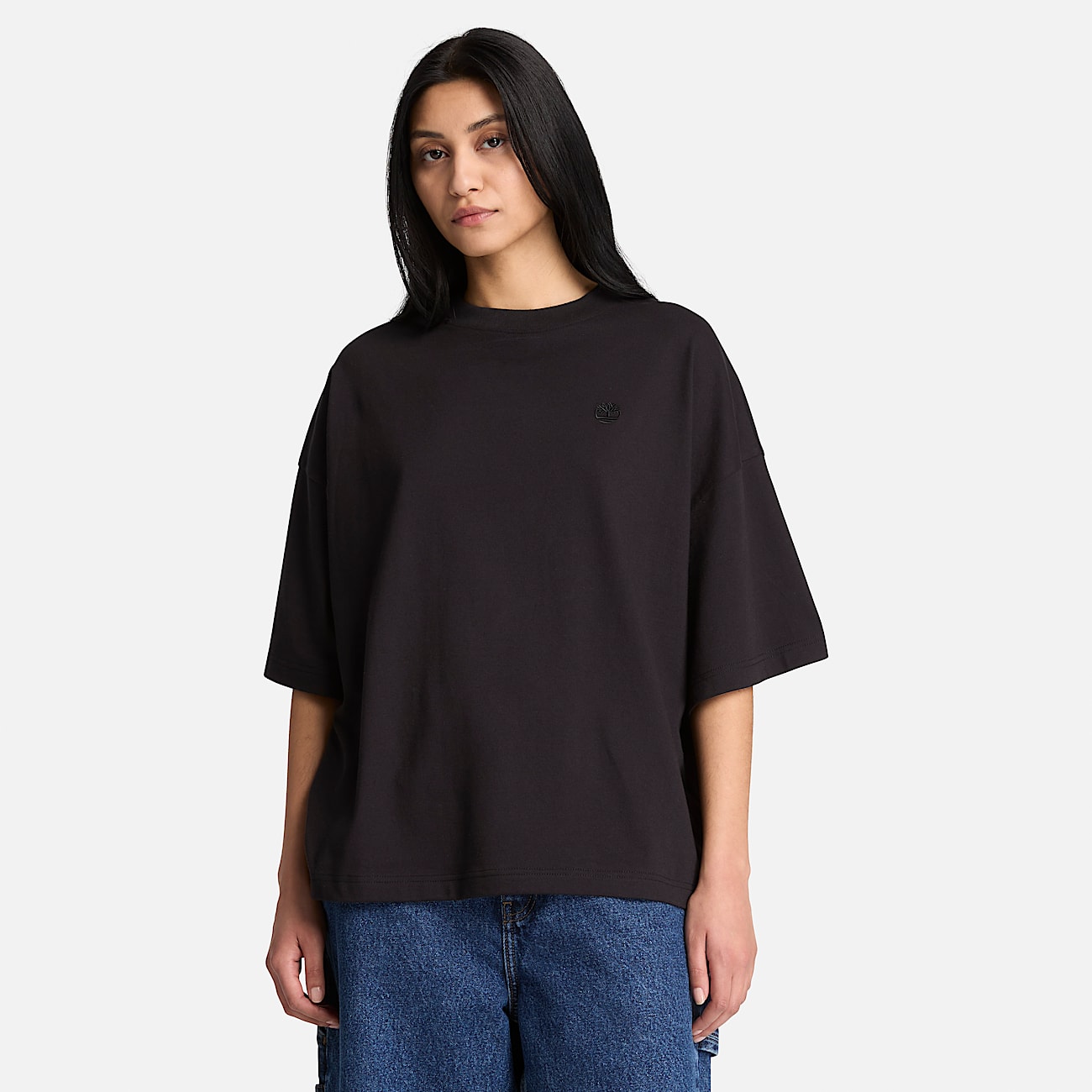 Tshirt Grande de Manga Curta Dunstan para Mulher em preto TBL preto ALT1