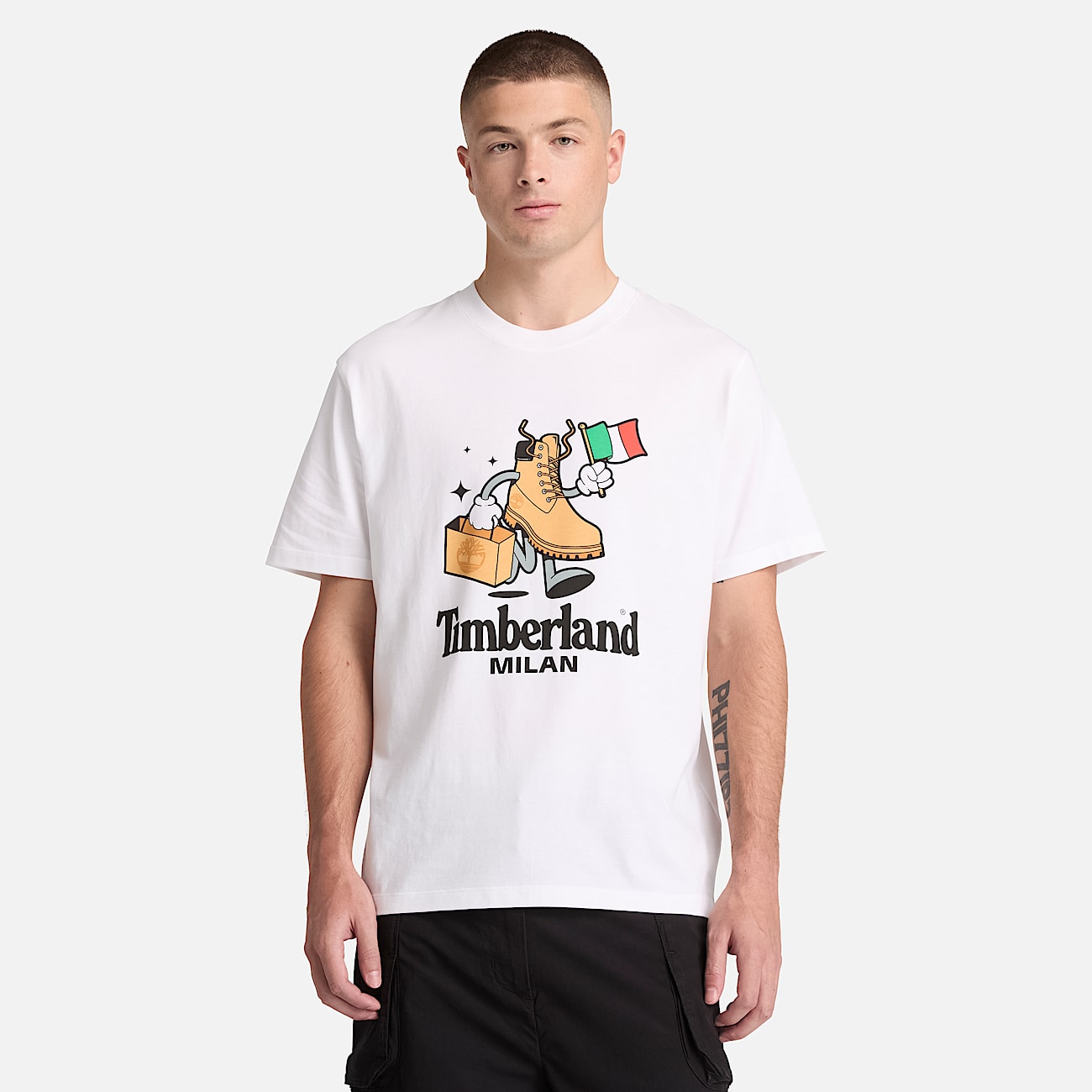 Uniseks Milan Tshirt met korte mouwen in wit TBL wit ALT1