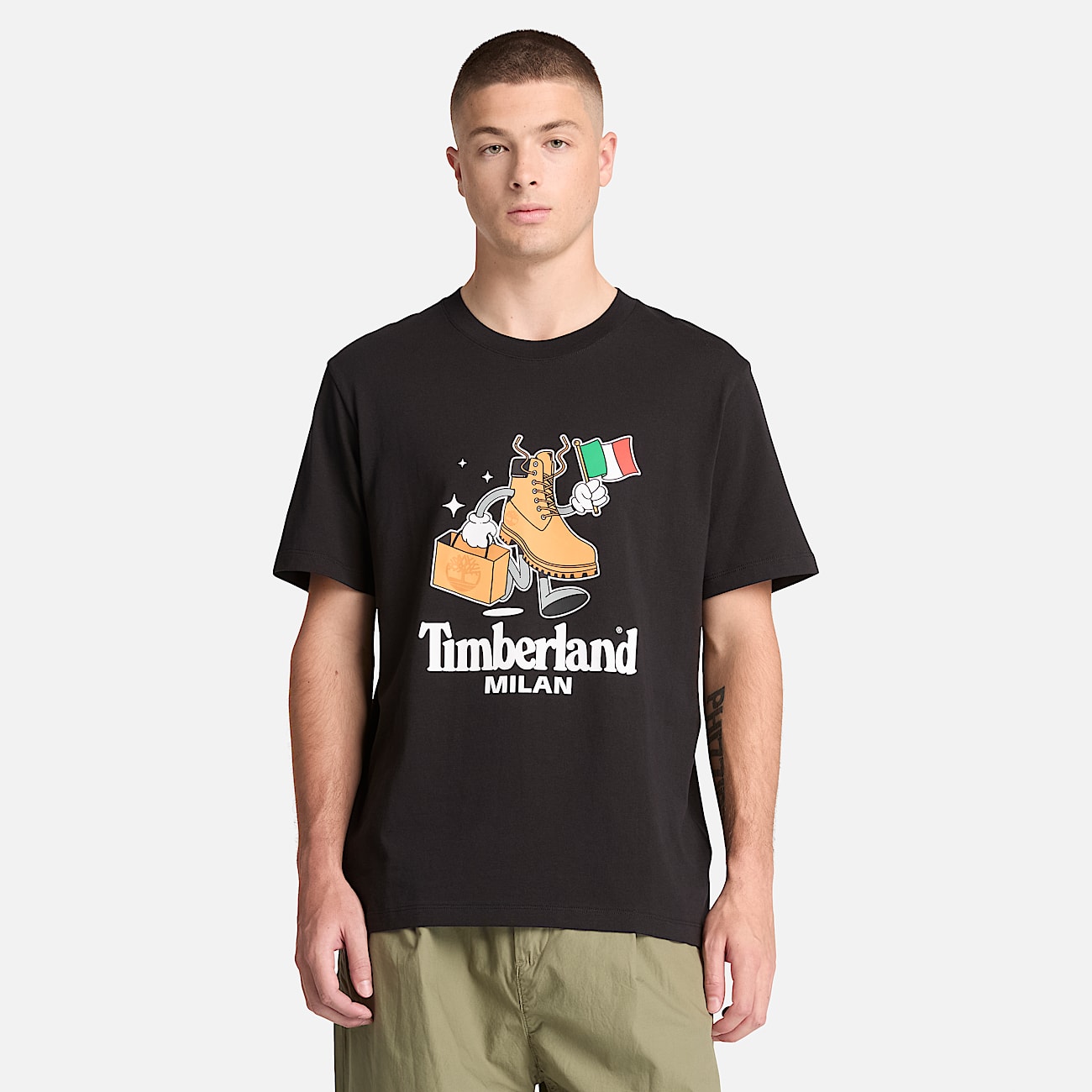 Uniseks Milan Tshirt met korte mouwen in zwart TBL zwart ALT1